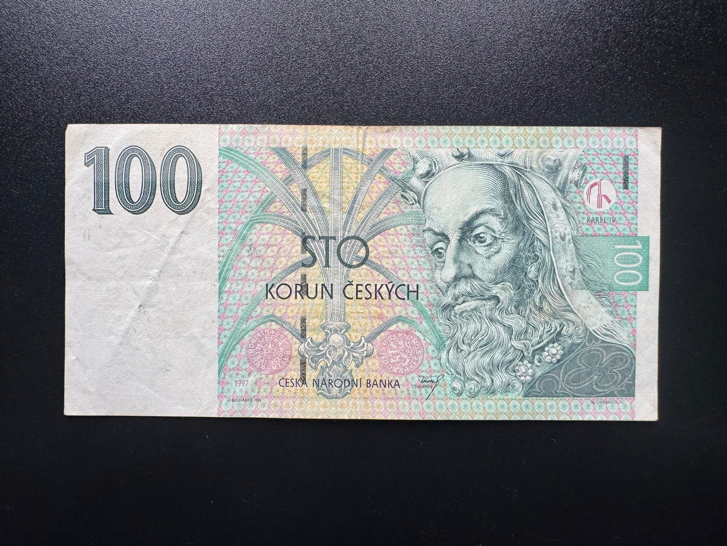 Czech 100 Koruna Banknote 1997 Old Circulated Paper Money Bank Bill P-18