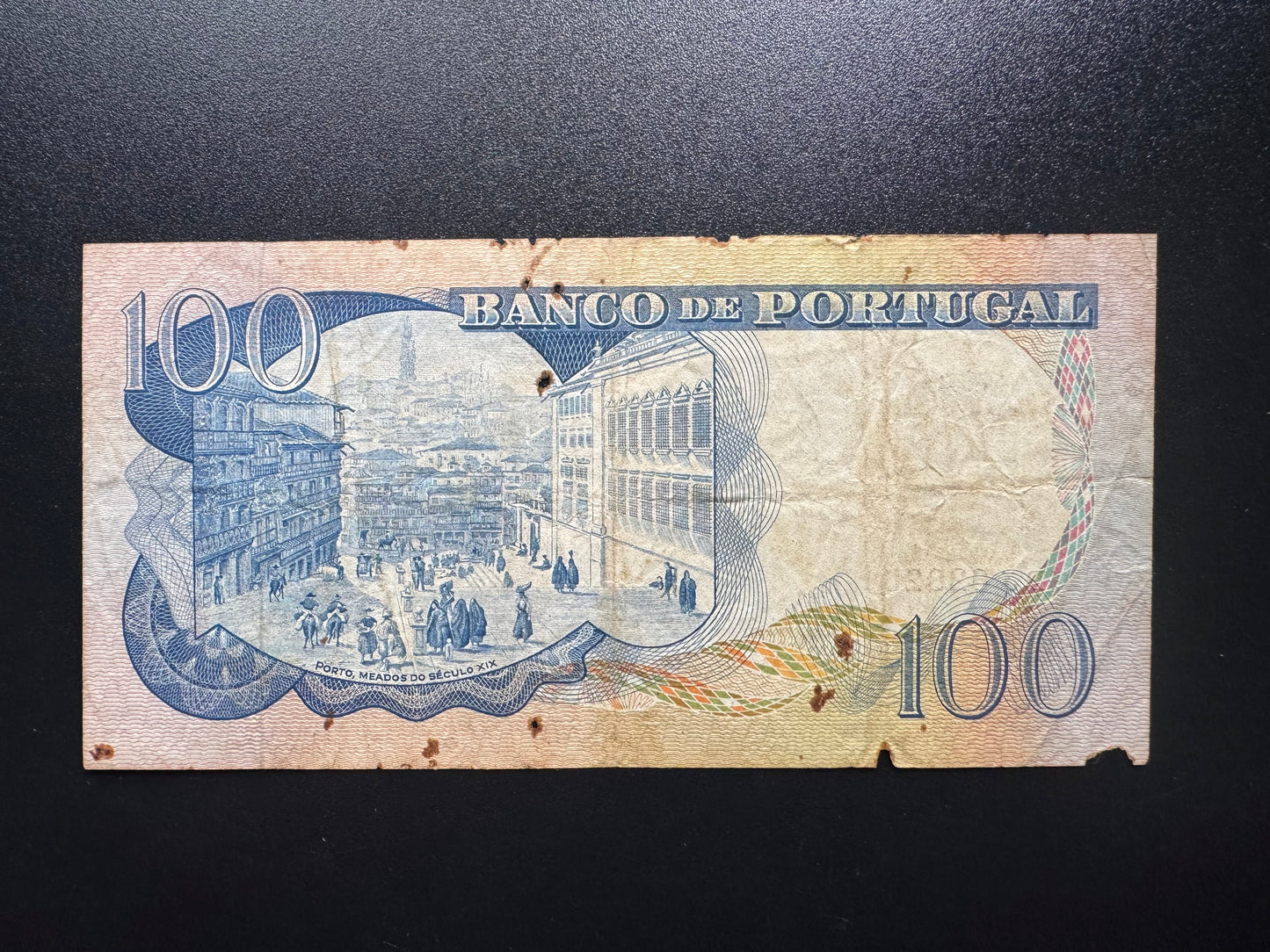 Portugal 100 Escudos Banknotes 1965 Old Circulated Paper Money Bank Bill P-169