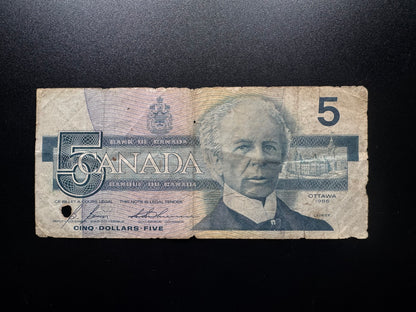 Canada 5 Dollars Collectible Banknote 1986 | Circulated | P-95c