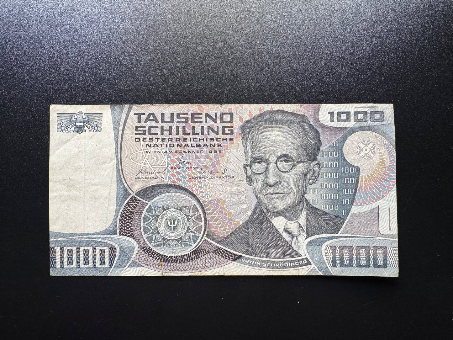 Austria 1000 Schilling Banknote 1983 old VF-Circulated Rare Paper Money Bill P-152