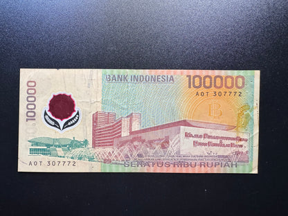 Indonesia 100000 Ripiah Collectible Banknote 1999 | Circulated | Polymer | P-140