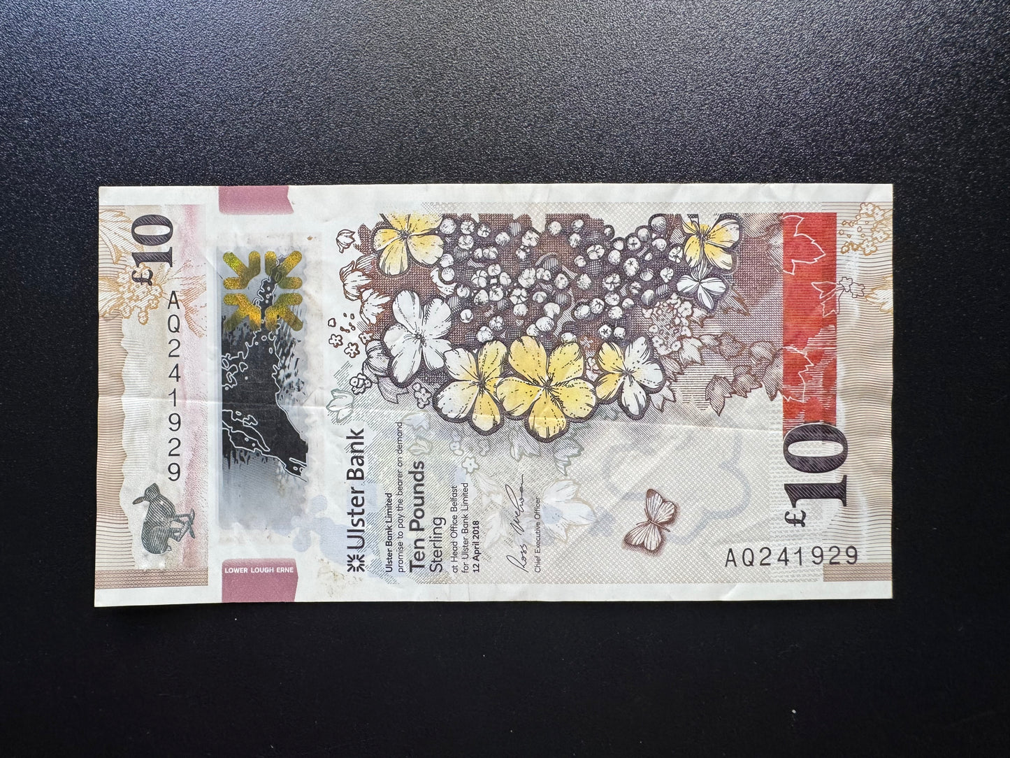 North Ireland 10 Pounds Banknote 2018 Old Circulated Polymer Bank Bill P-W344