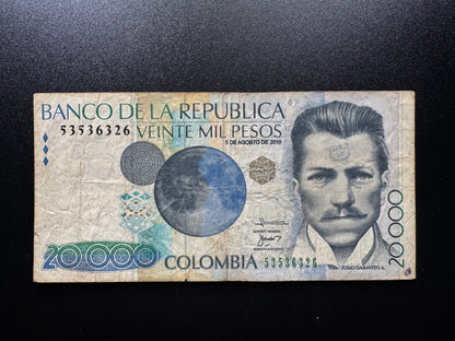 Colombia 20000 Pesos Collectible Banknote 2010 | Circulated | P-454v