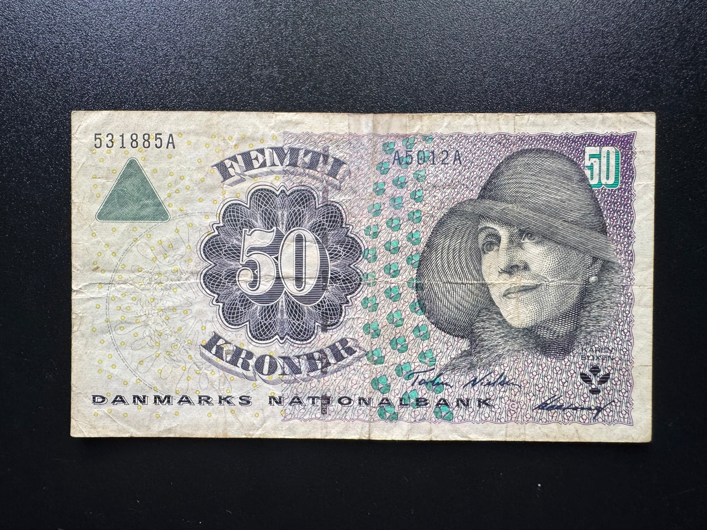 Denmark 50 Kroner Banknote 1999 Old Circulated Paper Money Bank Bills P-55a(2)