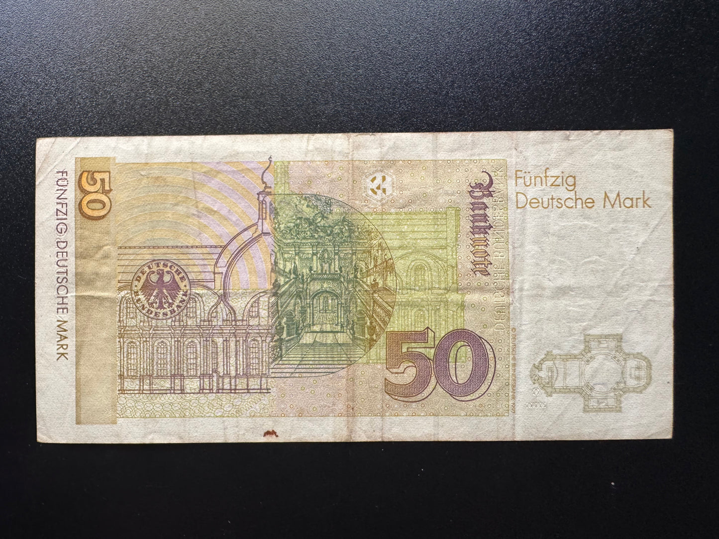 Germany 50 Mark Banknote 1996 Old Circulated Holographic Device issue Bill P-45