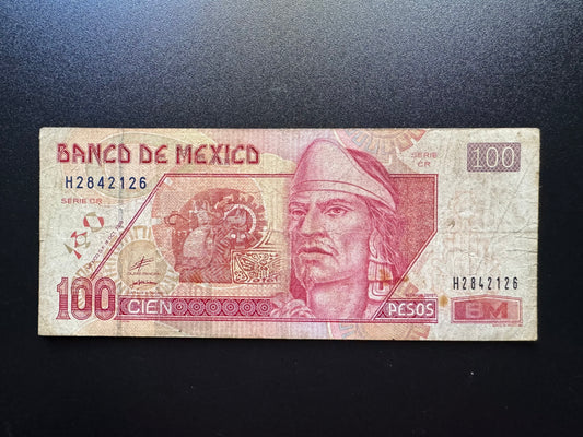 Mexico 100 Pesos Banknote 2000 Old Circulated Paper Money Bank Bill P-118a(3)