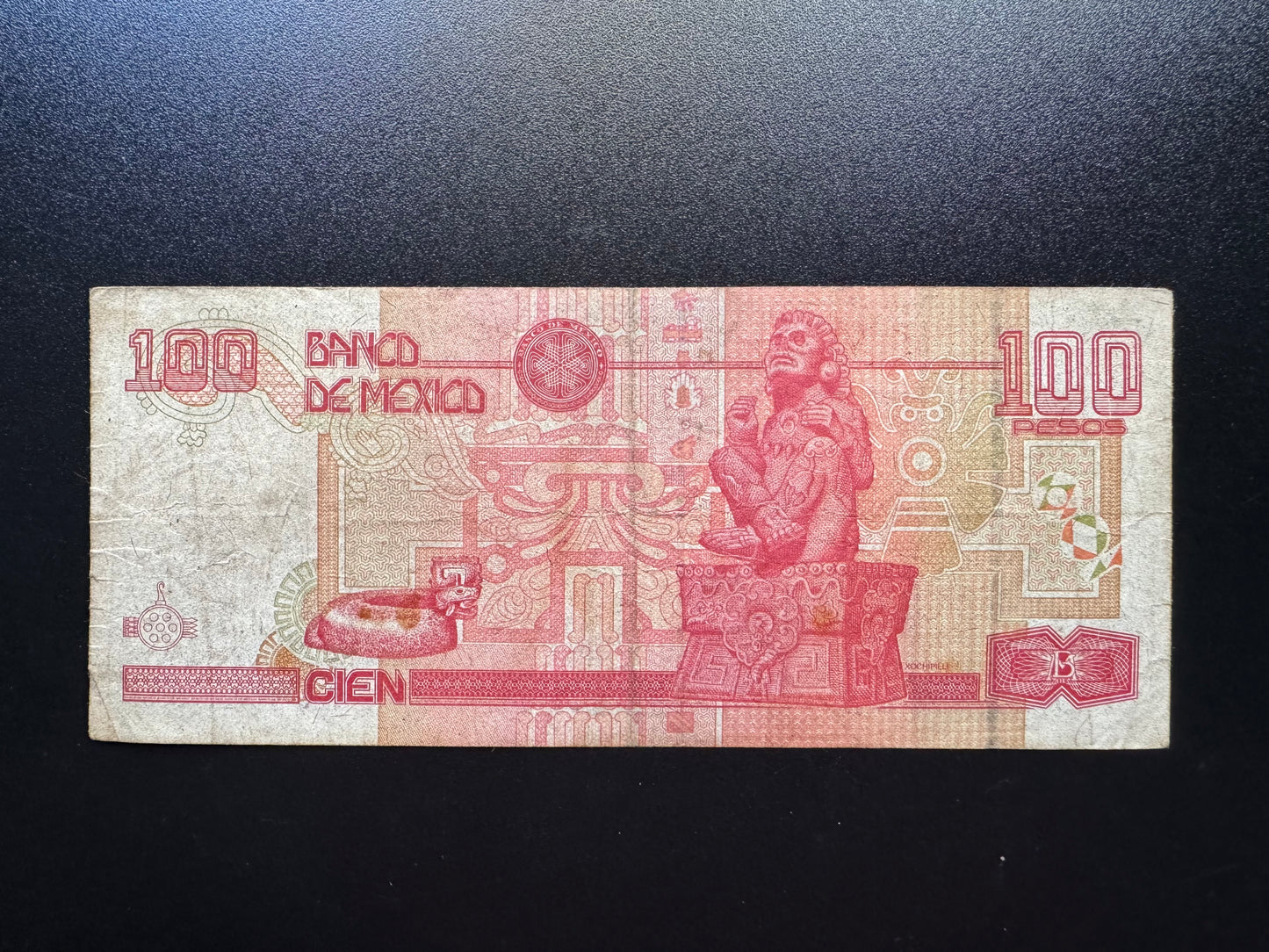 Mexico 100 Pesos Banknote 2000 Old Circulated Paper Money Bank Bill P-118a(3)
