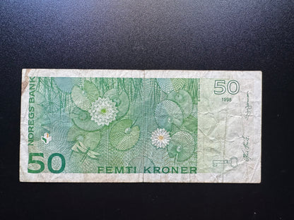 Norway 50 Kroner Collectible Banknote 1998 | Circulated | P-43