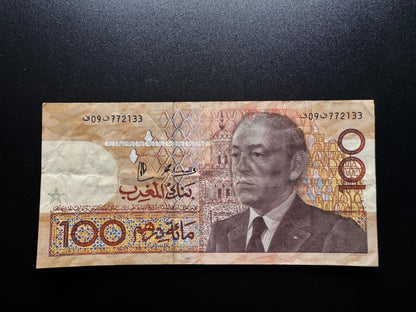 Morocco 100 Dirhams Collectible Banknote 1987 | VF-Circulated | P-65