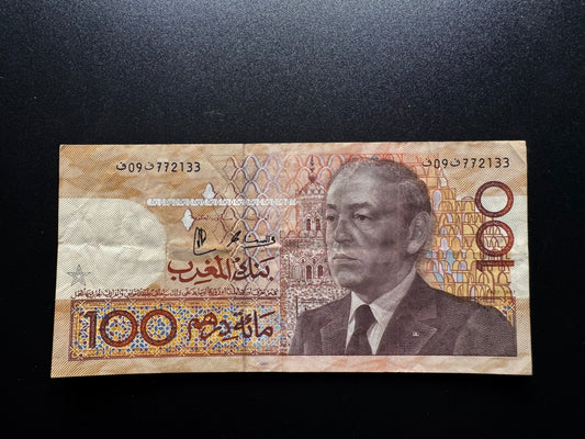 Morocco 100 Dirhams Banknote 1987 old VF-Circulated Paper Money Bank Bills p-65