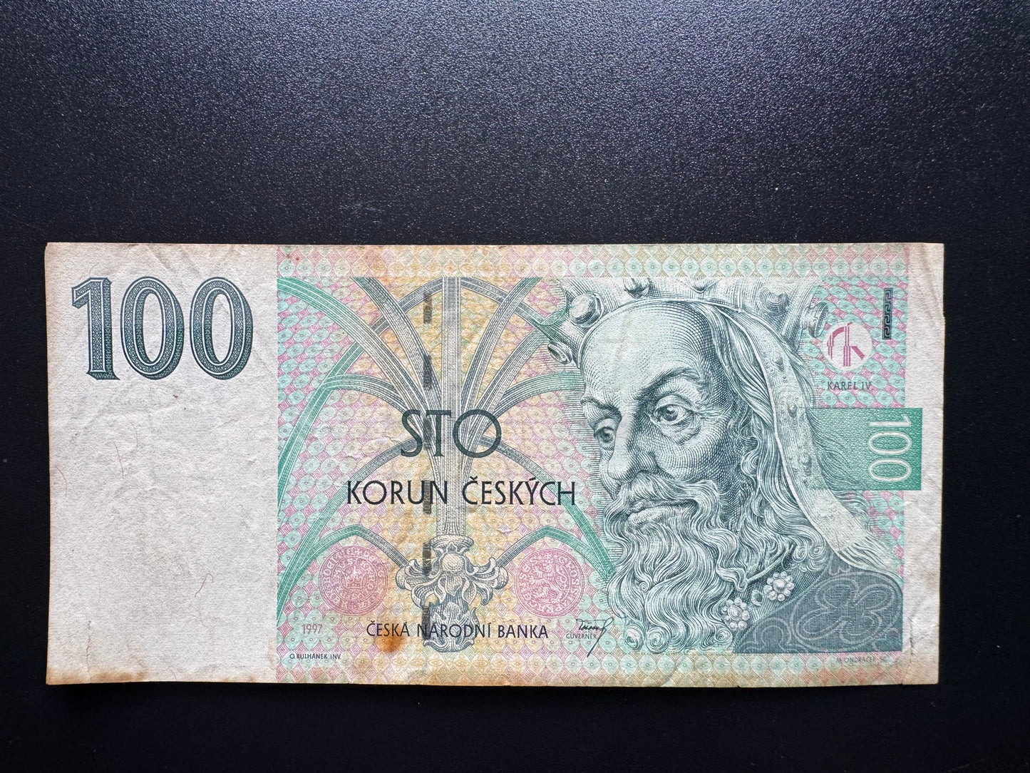 Czech 100 Koruna Banknote 1997 Old Circulated Paper Money Bank Bills P-18