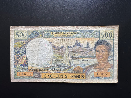 French Pacific Territory 500 Francs Banknote ND (1990-2012) CFP Bank Bill P-1g