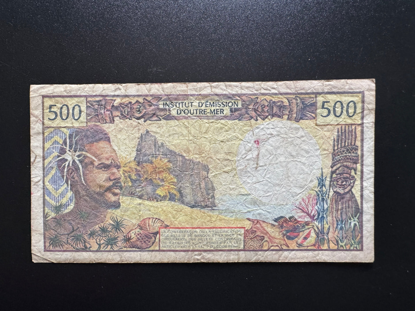 French Pacific Territory 500 Francs Banknote ND (1990-2012) CFP Bank Bill P-1g