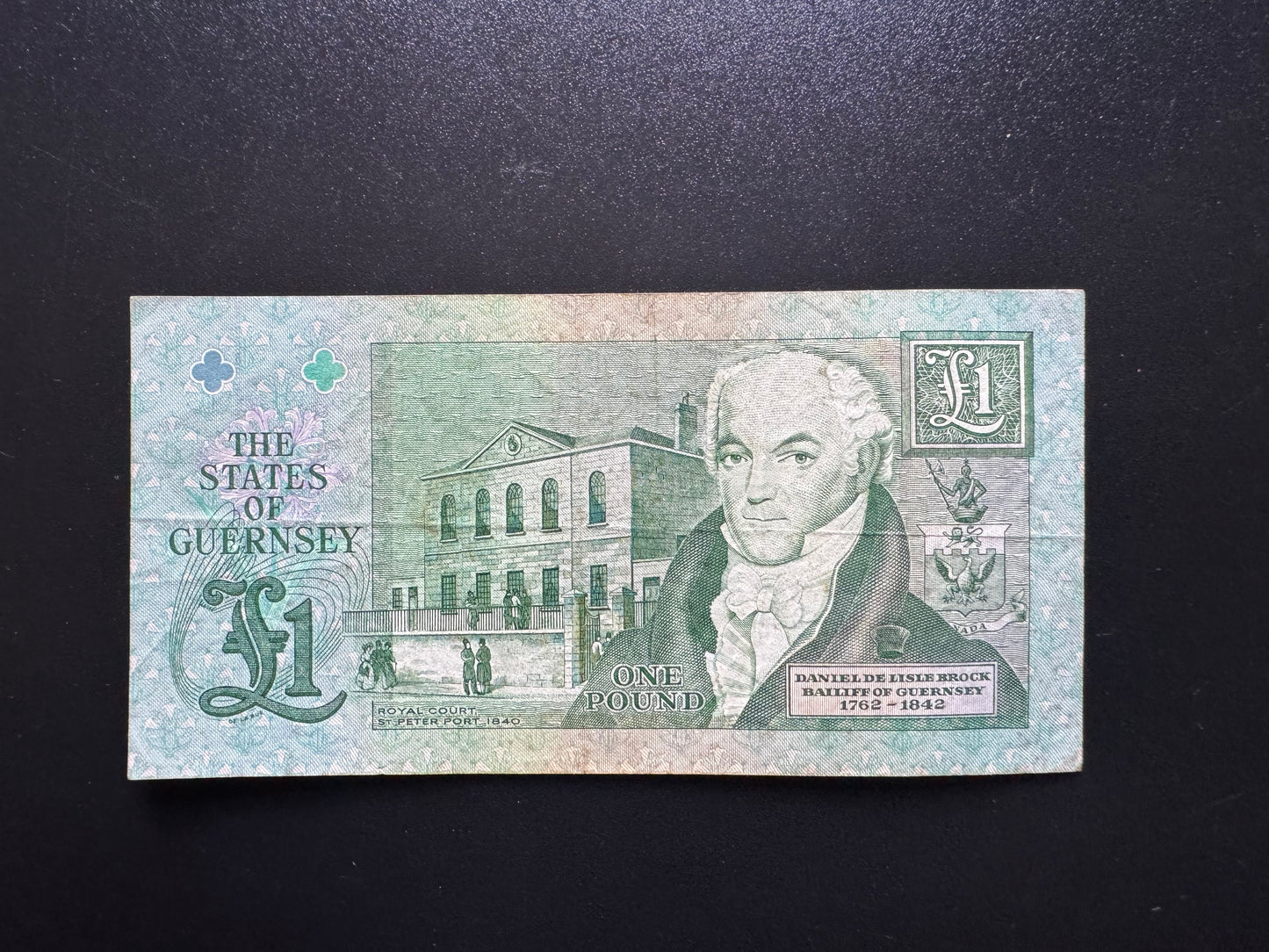 Guernsey 1 Pound Banknote 1991-2006 old Circulated Paper Money Bank Bill P-52c