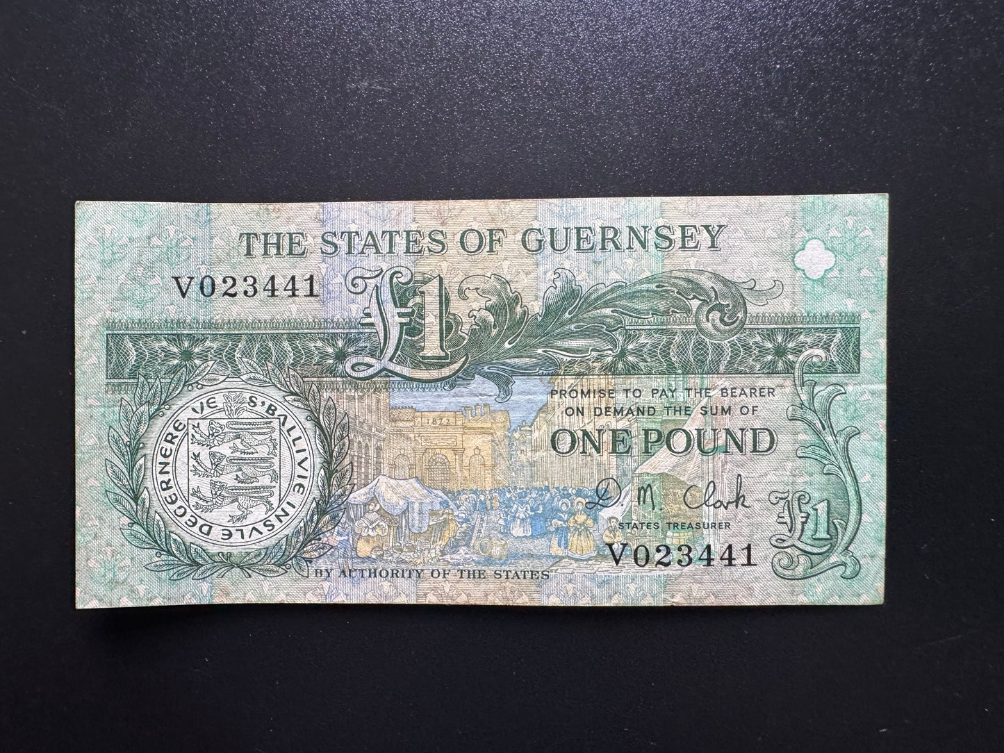 Guernsey 1 Pound Banknote 1991-2006 old Circulated Paper Money Bank Bill P-52c