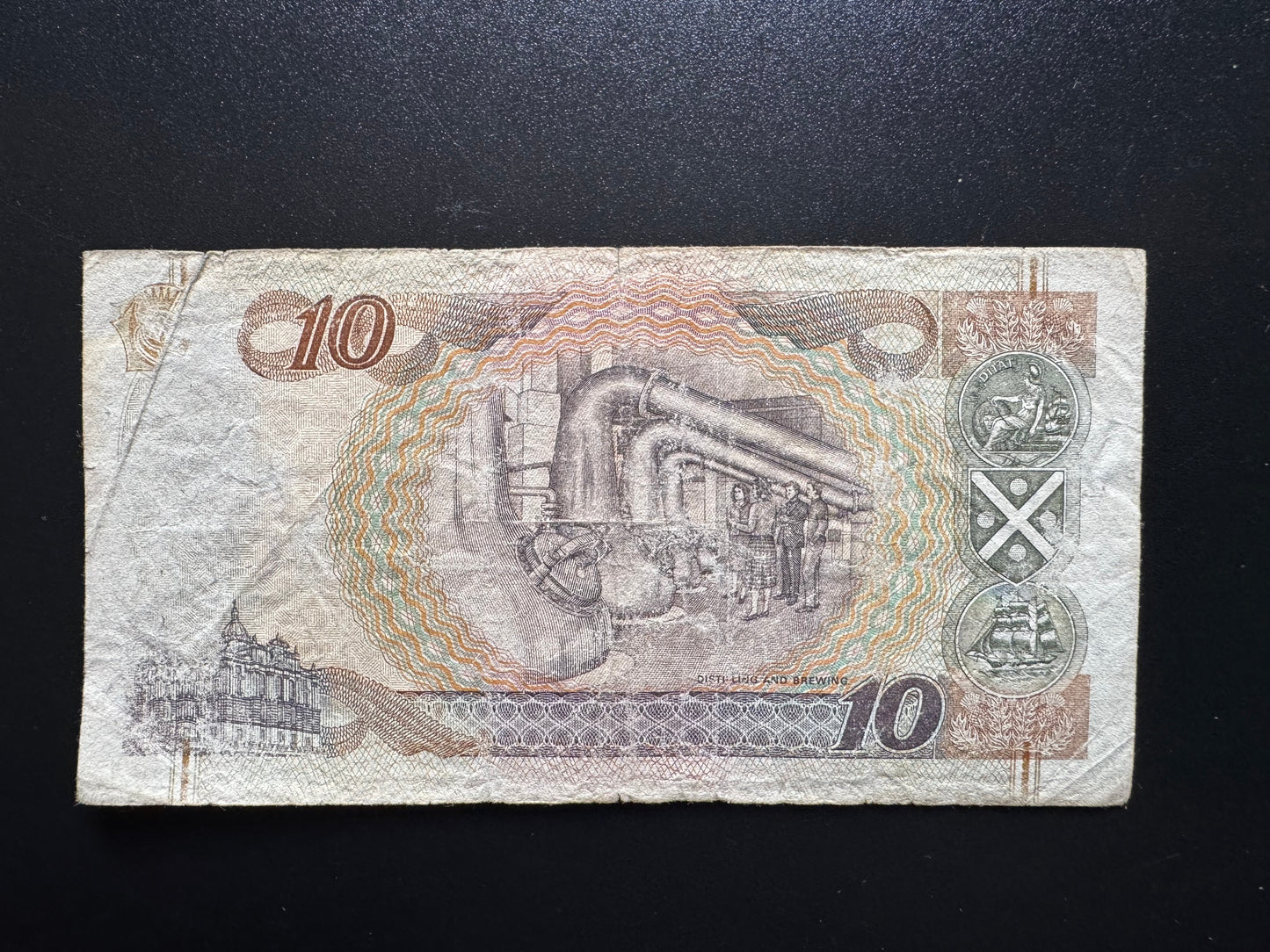 Bank of Scotland 10 Pounds Banknote 1998 Old Circulated Paper Bank Bills P-120c