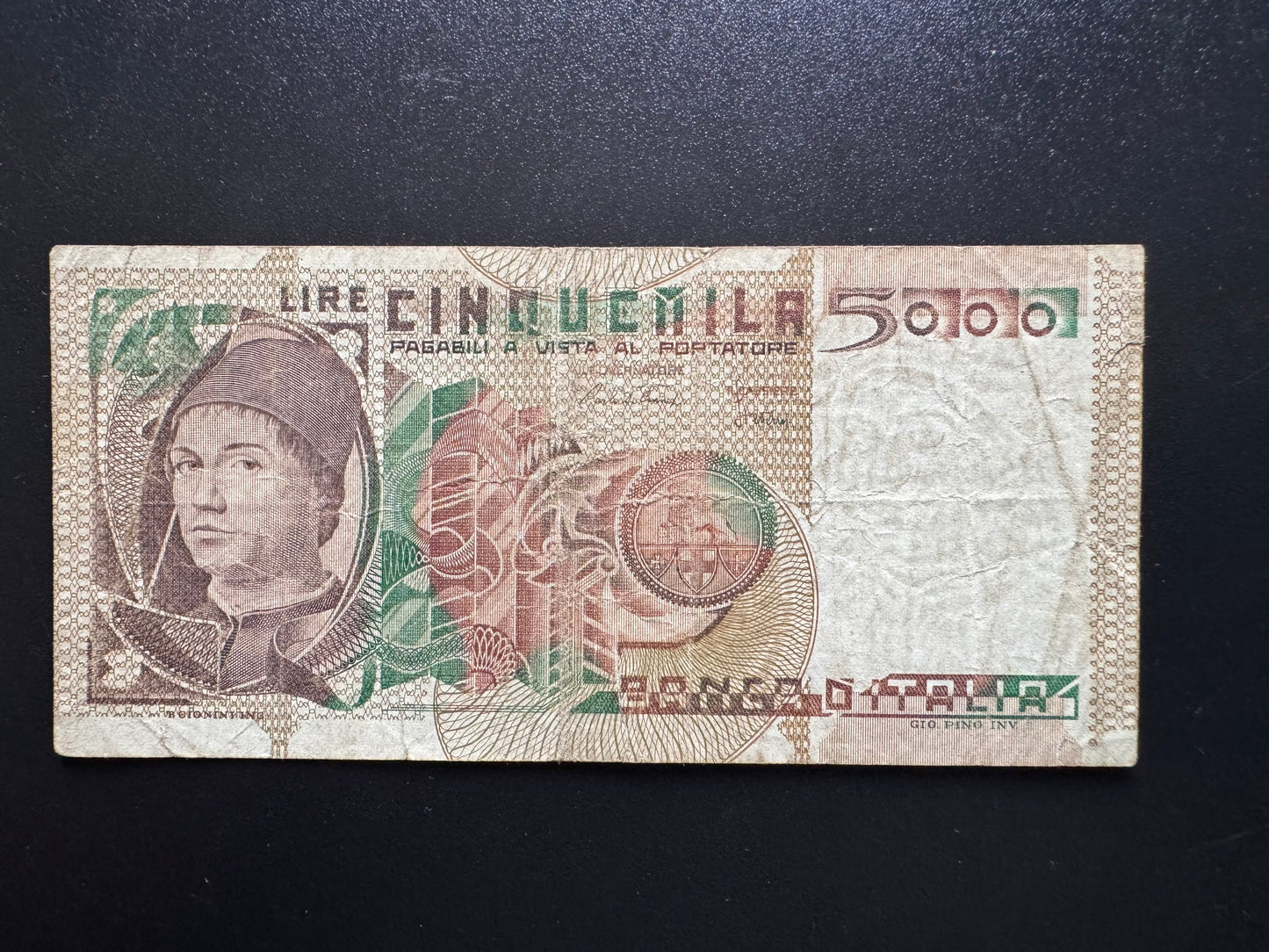 Italy 5000 Lire Banknote 1979 old Circulated Paper Money Bank Bill P-105