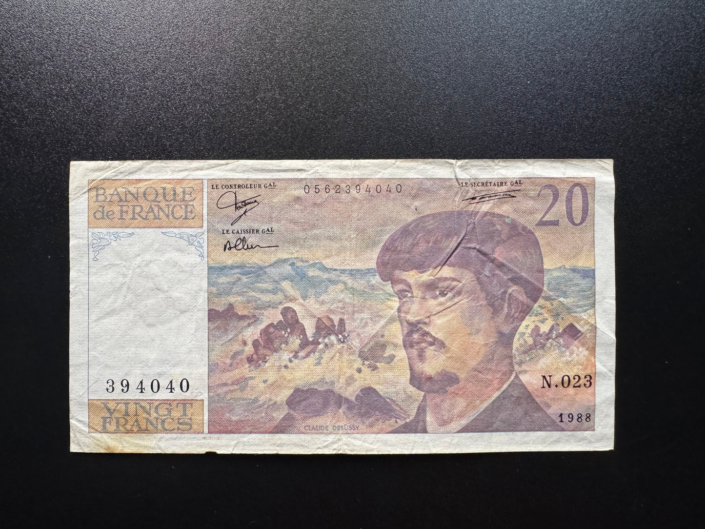 France 20 Franc Banknote 1988 old Paper Money Bank Bill Note P-151c