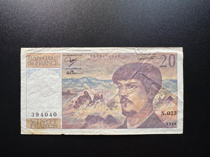 France 20 Francs Collectible Banknote 1988 | Circulated | P-151c