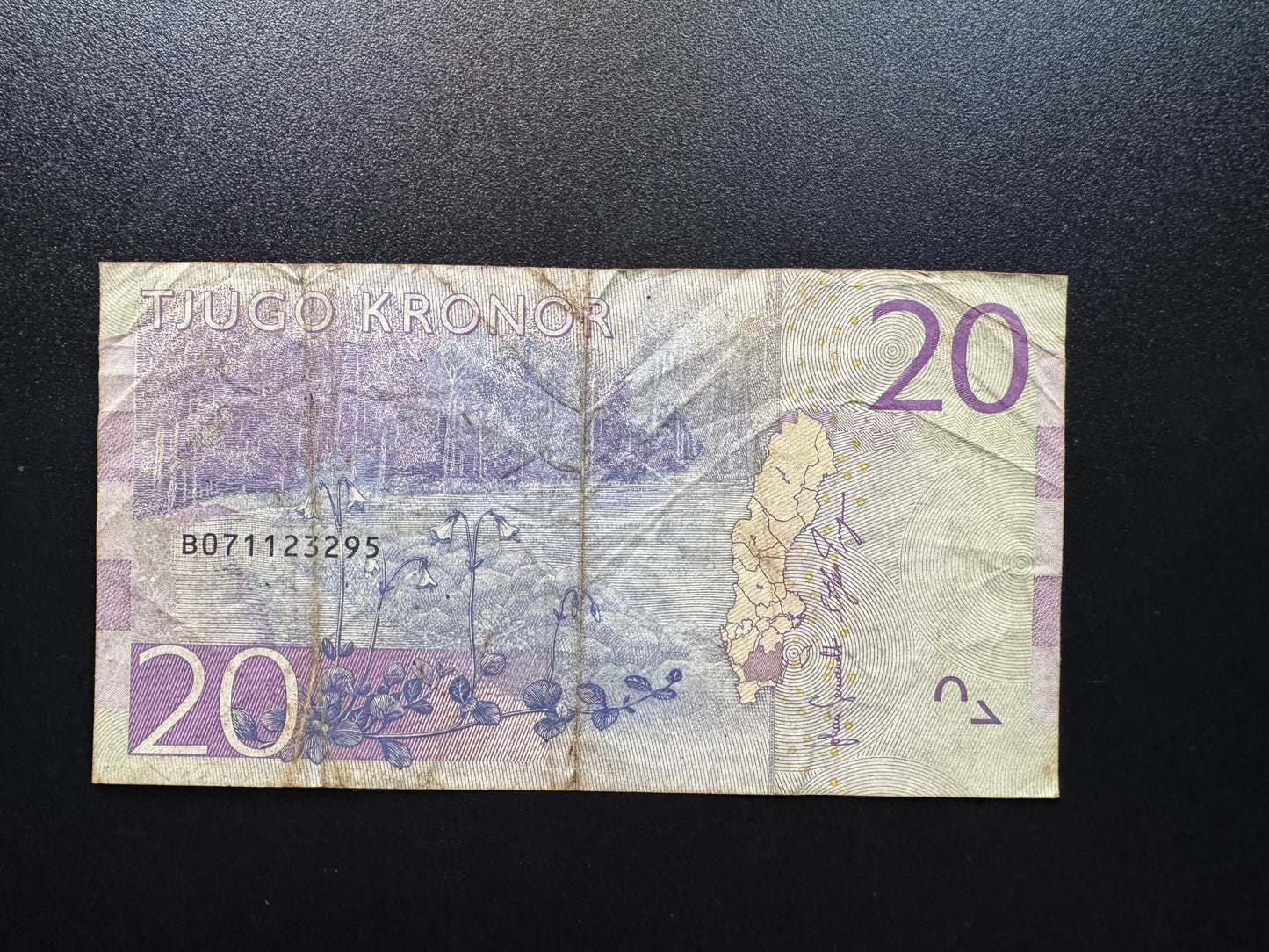 Sweden / Swedish 20 Kronor Banknote 2015 Old Circulated Paper Money Bank Bill p-69