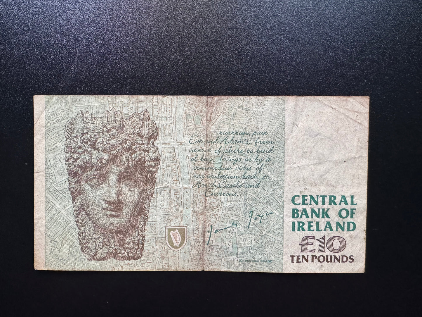 Ireland 10 Pounds Banknote 1998-02-02 Rare Date Old Circulated Bank Bills P-76b