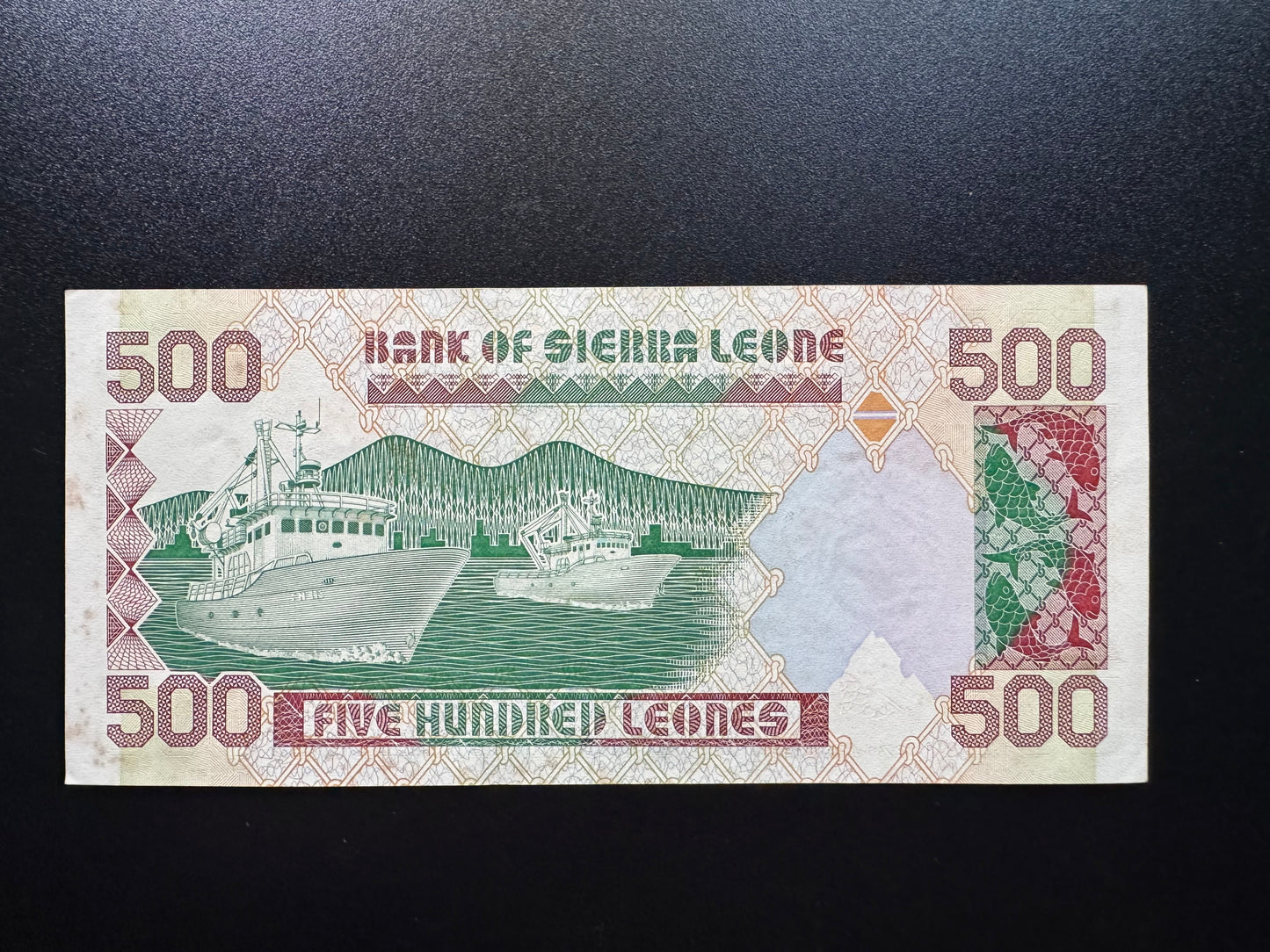 Sierra Leone 500 Leones Old Banknote 1991 AUNC-VF Paper Money Bank Bills P-19