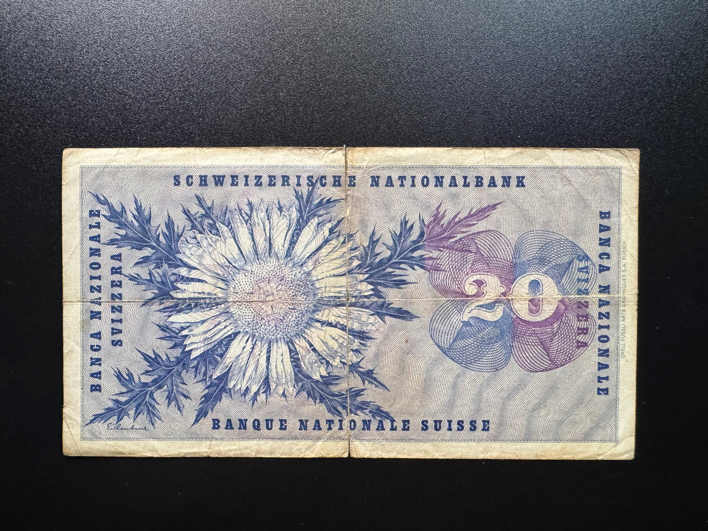 Switzerland 20 Francs Banknote 1976 old Circulated Swiss Paper Bank Bill Note P-152
