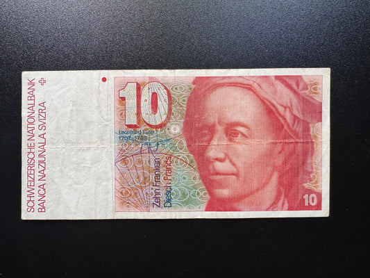 Switzerland 10 Francs Banknote 1987 old Swiss Paper Bank Bill Note P-53g(3)