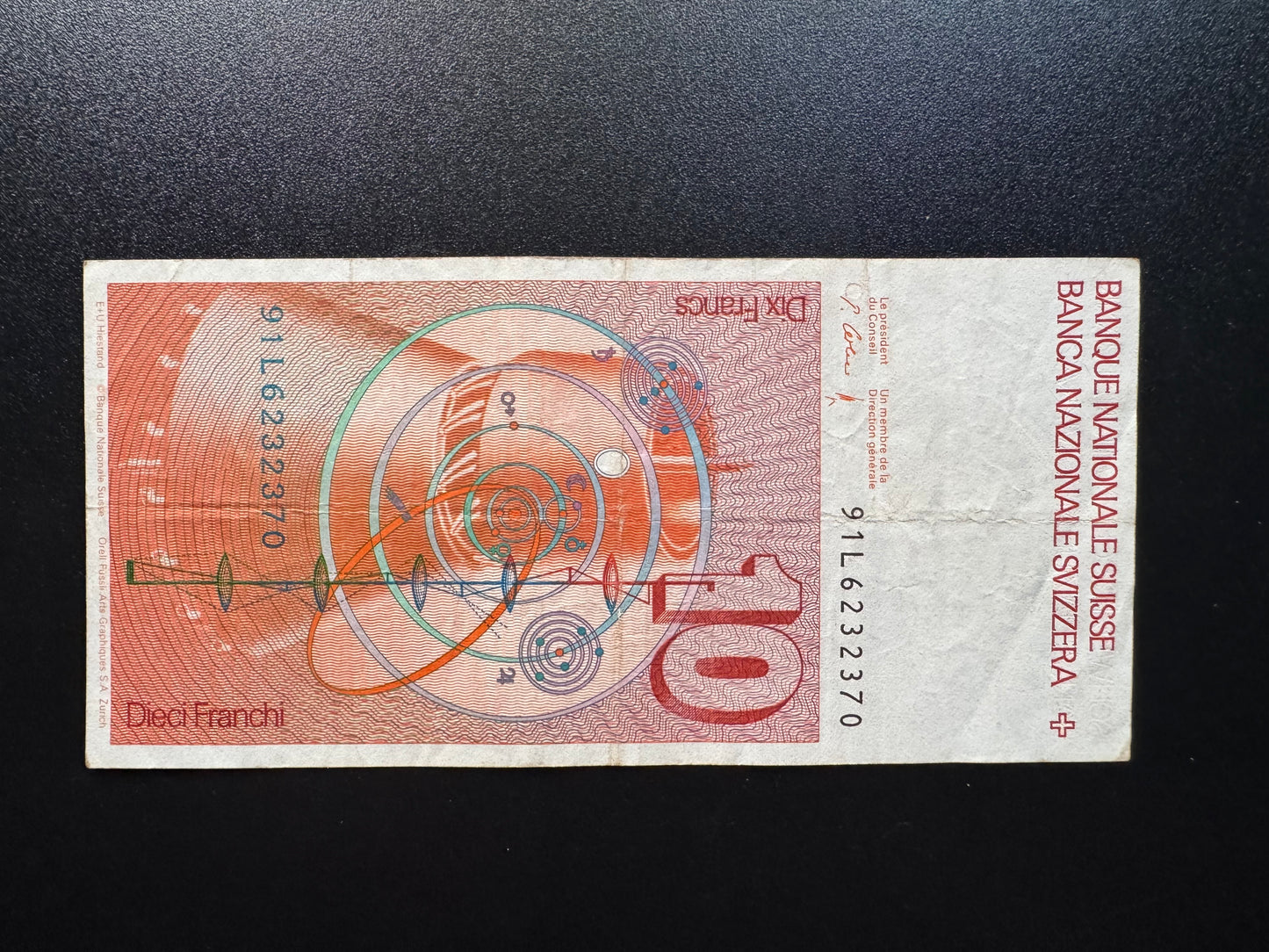 Switzerland 10 Francs Banknote 1987 old Swiss Paper Bank Bill Note P-53g(3)