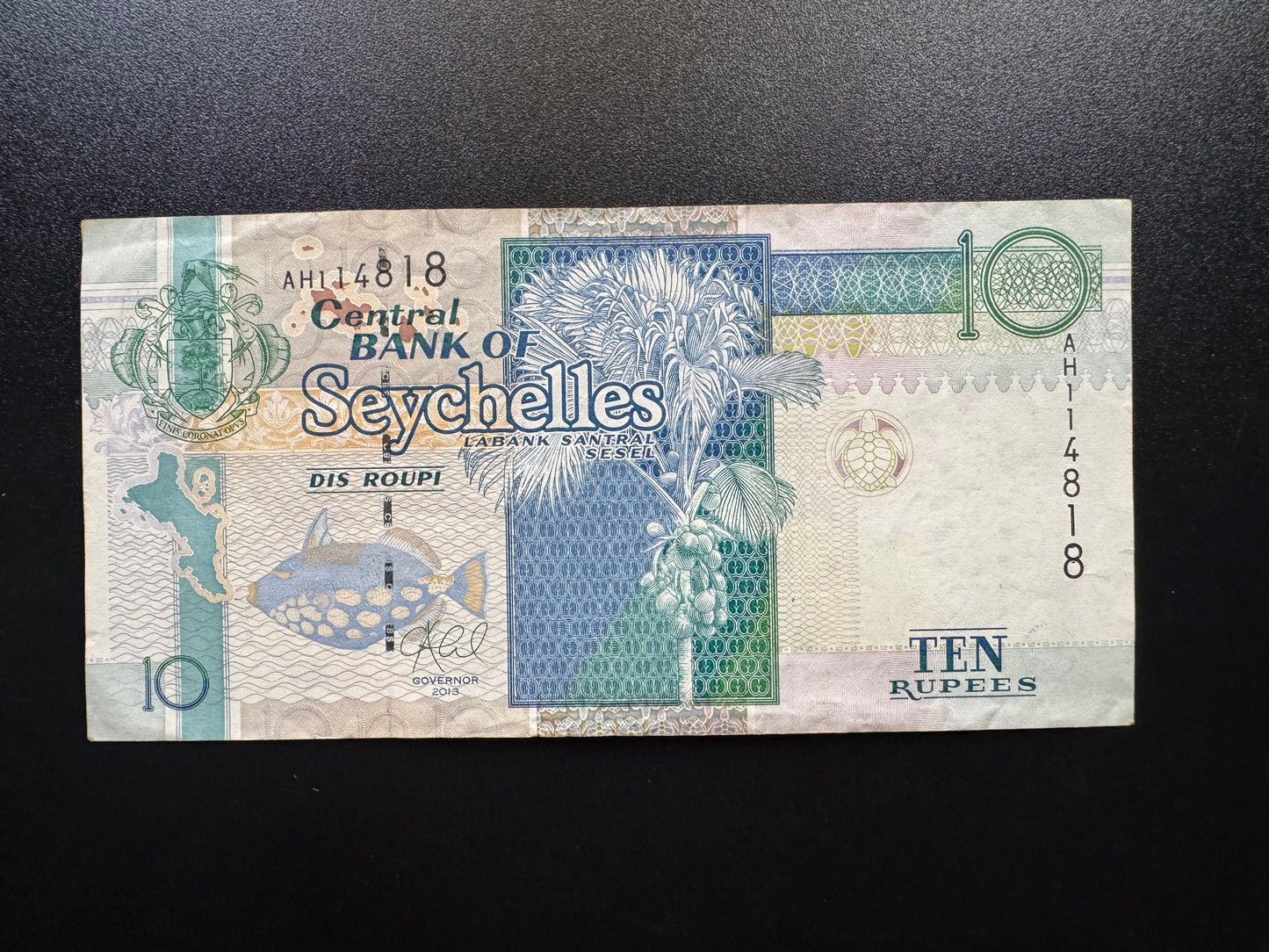 Seychelles 10 Rupees Banknote 2013 VF-Circulated Paper Money Bank Bill p-36
