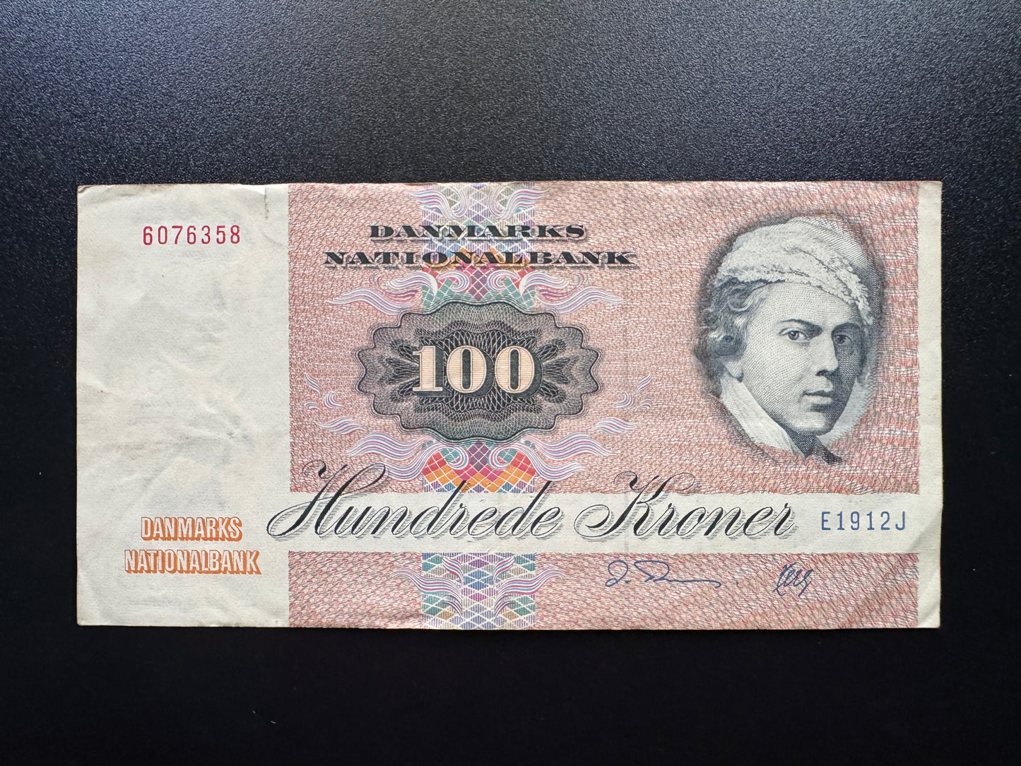 Denmark 100 Kroner Banknote 1972 Vintage Circulated Paper Money Bank Bill P-51