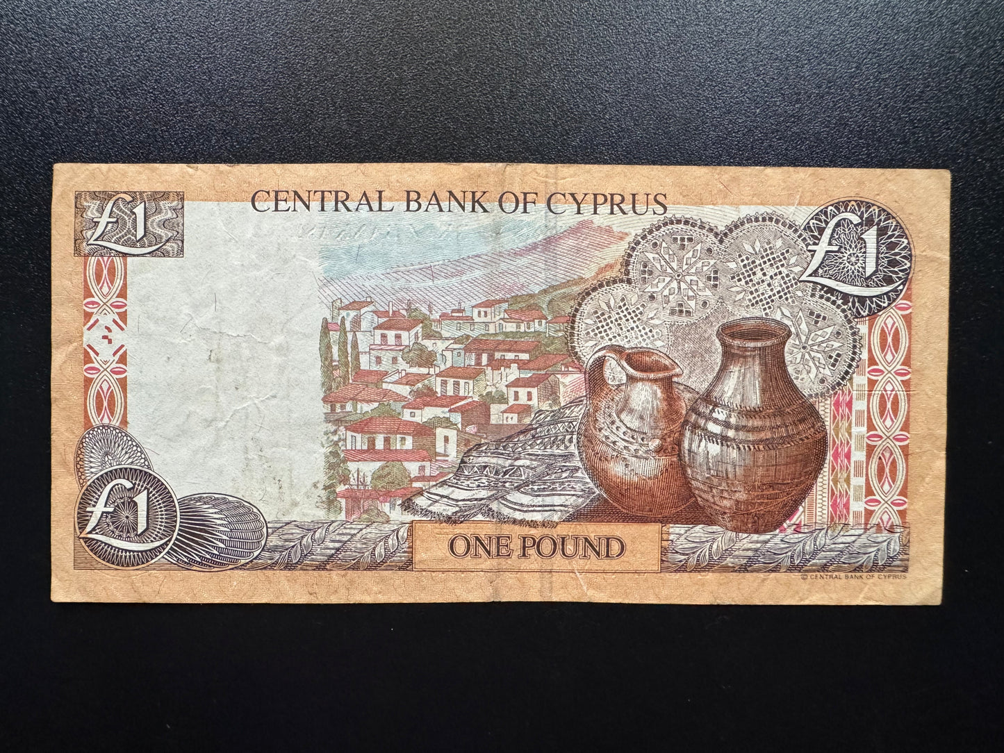 Cyprus 1 Pound Lira Banknote 2004 Old Vintage Circulated Paper Bank Bill P-60d