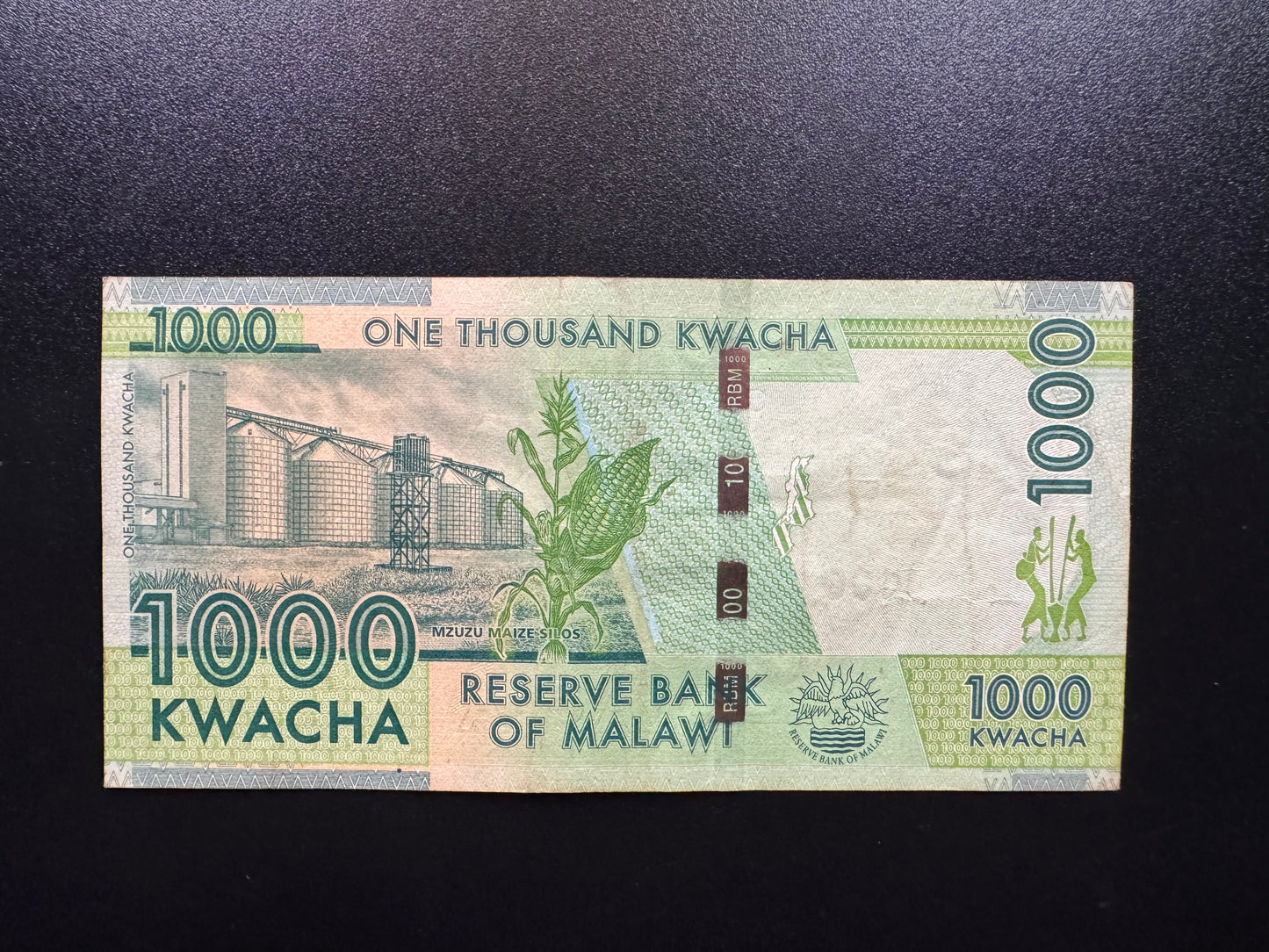 Malawi 1000 Kwacha Banknote 2012 VF Paper ZA-Replacement Bank Bills P-62