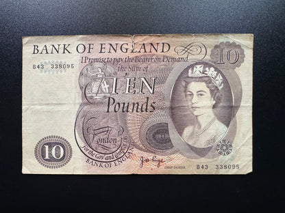 England 10 Pounds Collectible Banknote | 1964-1975 | Circulated | P-376c