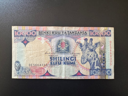 Tanzania 10000 Shillings Banknote 1997 VF-Fine Paper Money Bank Bill P-33