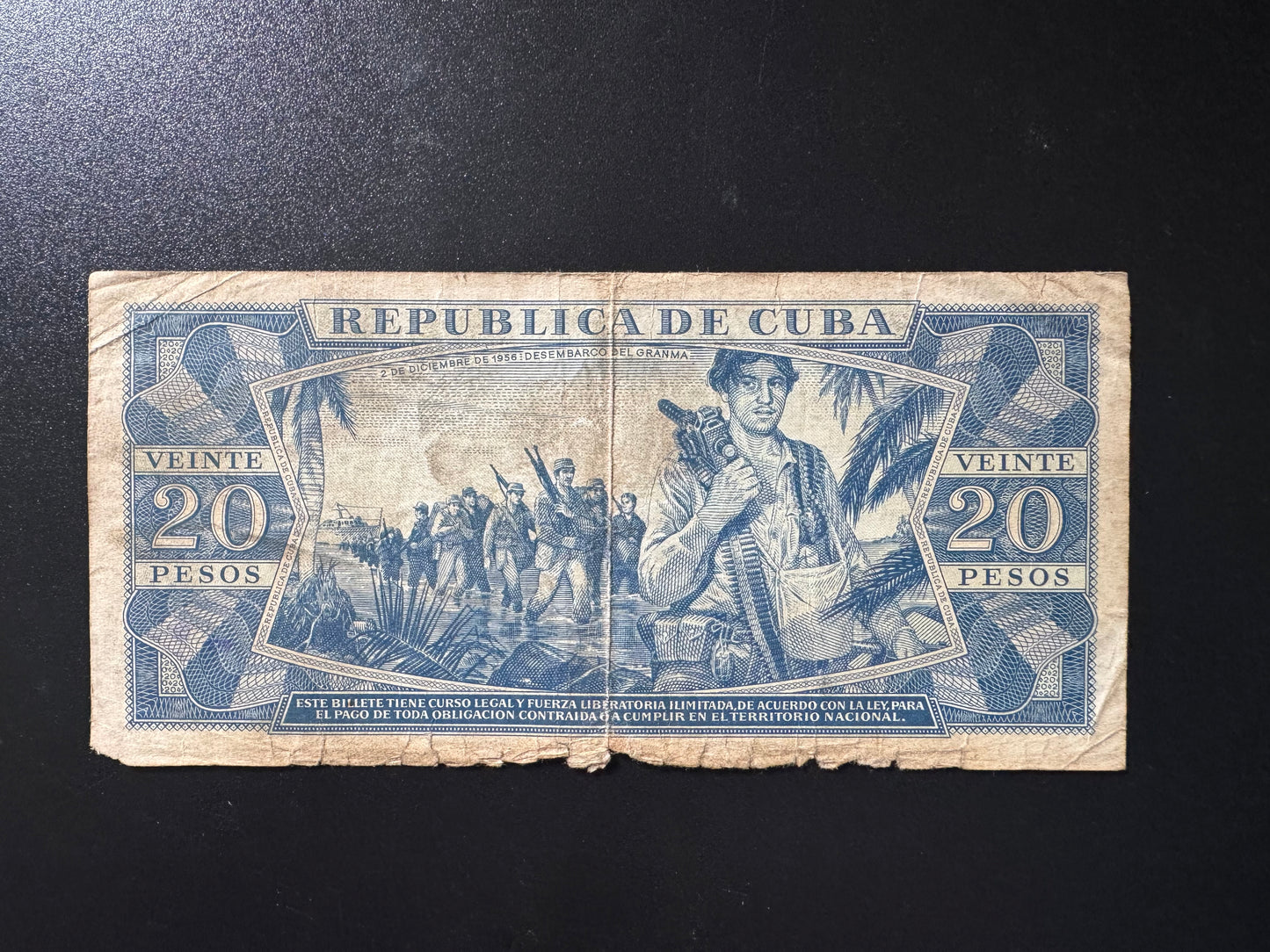 Cuba 20 Pesos Banknote 1988 Old Circulated Banknote Bank Bill P-105d