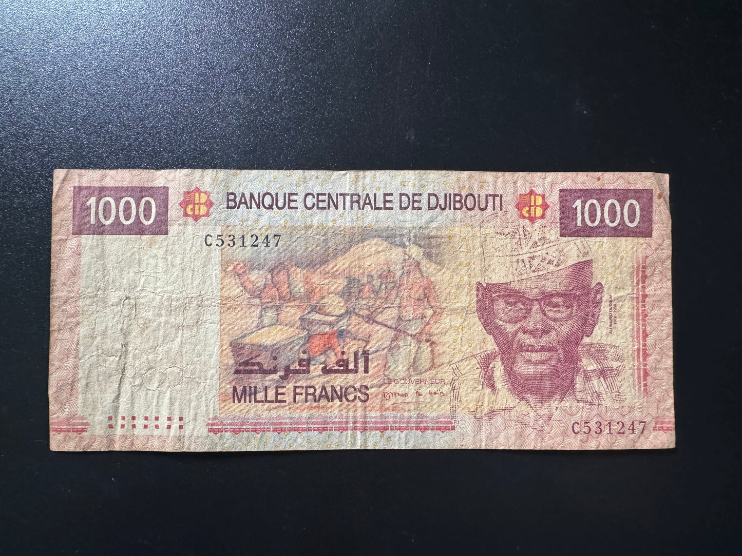 Djibouti 1000 Francs Banknote 2005 Old Circulated Paper Money Bank Bill P-42
