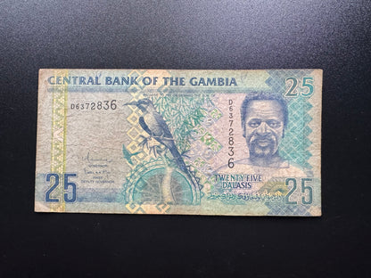 Gambia 25 Dalasis Banknote 2006-2013 Circulated Paper Money Bank Bill P-27b