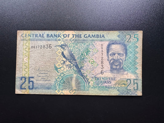 Gambia 25 Dalasis Banknote 2006-2013 Circulated Paper Money Bank Bill P-27b