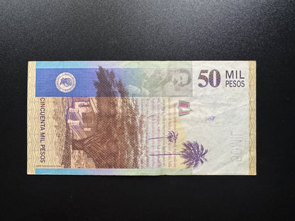 Colombia 50 MIL Pesos Banknote 2011 VF-Fine Paper Money Bank Bill P-455