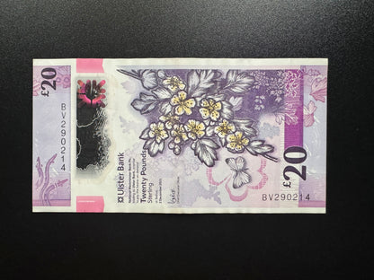 North Ireland 20 Pounds Banknote 2021 XF-VF Polymer Money Bank Bills P-W345