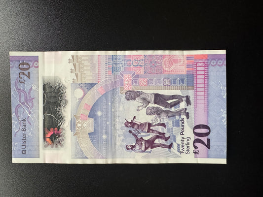 North Ireland 20 Pounds Banknote 2021 XF-VF Polymer Money Bank Bills P-W345