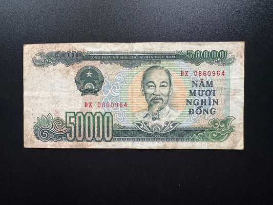Vietnam 50000 Dong Banknote 1994 old Circulated Paper Money Bank Bill P-116