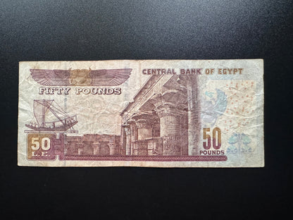 Egypt 50 Pounds Banknote 2020 Old Circulated EGP Paper Money Bank Bill P-75
