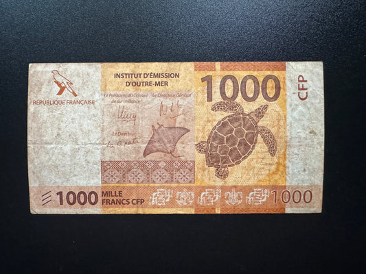 French Pacific Territory 1000 Francs Banknote 2014 CFP Bill Paper Note P-6(1)