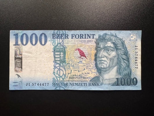 Hungary 1000 Forint Banknotes 2023 VF-Circulated Paper Money Bank Bills p-203