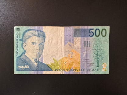 Belgium 500 Francs Banknotes 1998 old VF-Circulated Paper Bank Bill P-149