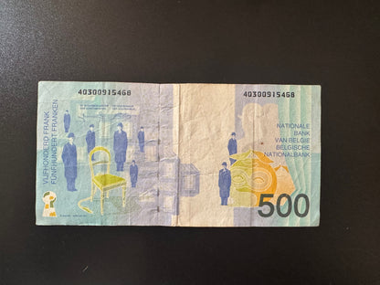 Belgium 500 Francs Banknotes 1998 old VF-Circulated Paper Bank Bill P-149