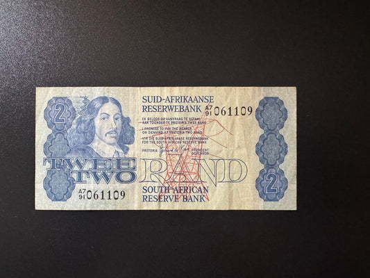 South Africa 2 Rands Banknote old Circulated Bank Bill