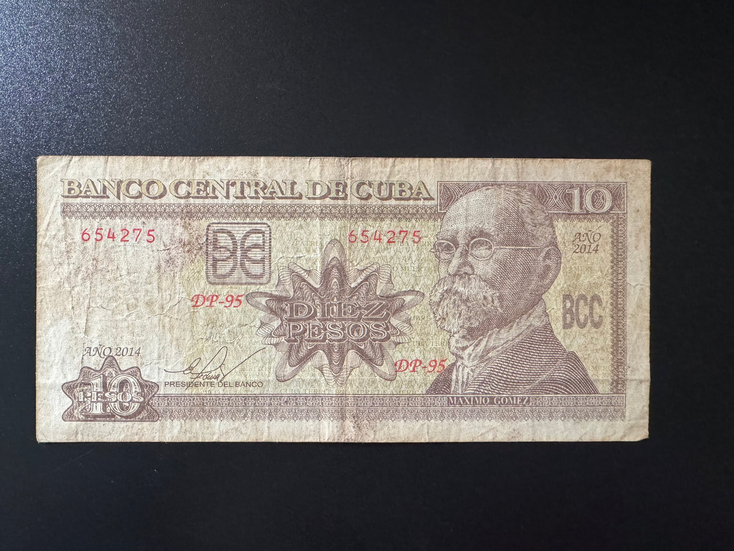 Cuba 10 Pesos Banknote 2014 Circulated Bank bill P-117a